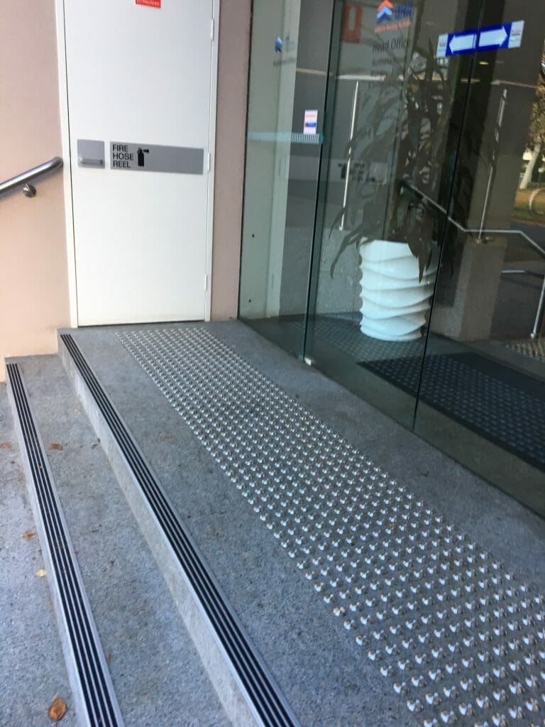 Image of Tactile Indicators on the top of stairs