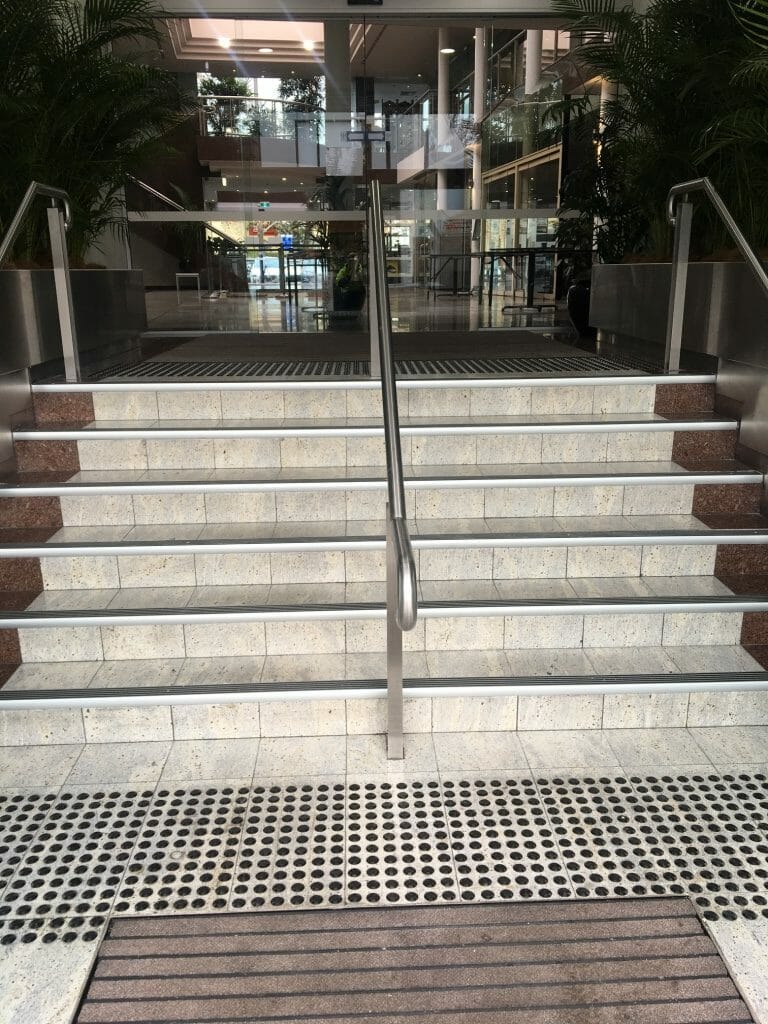 Image of Tactile Indicators at the base of stairs